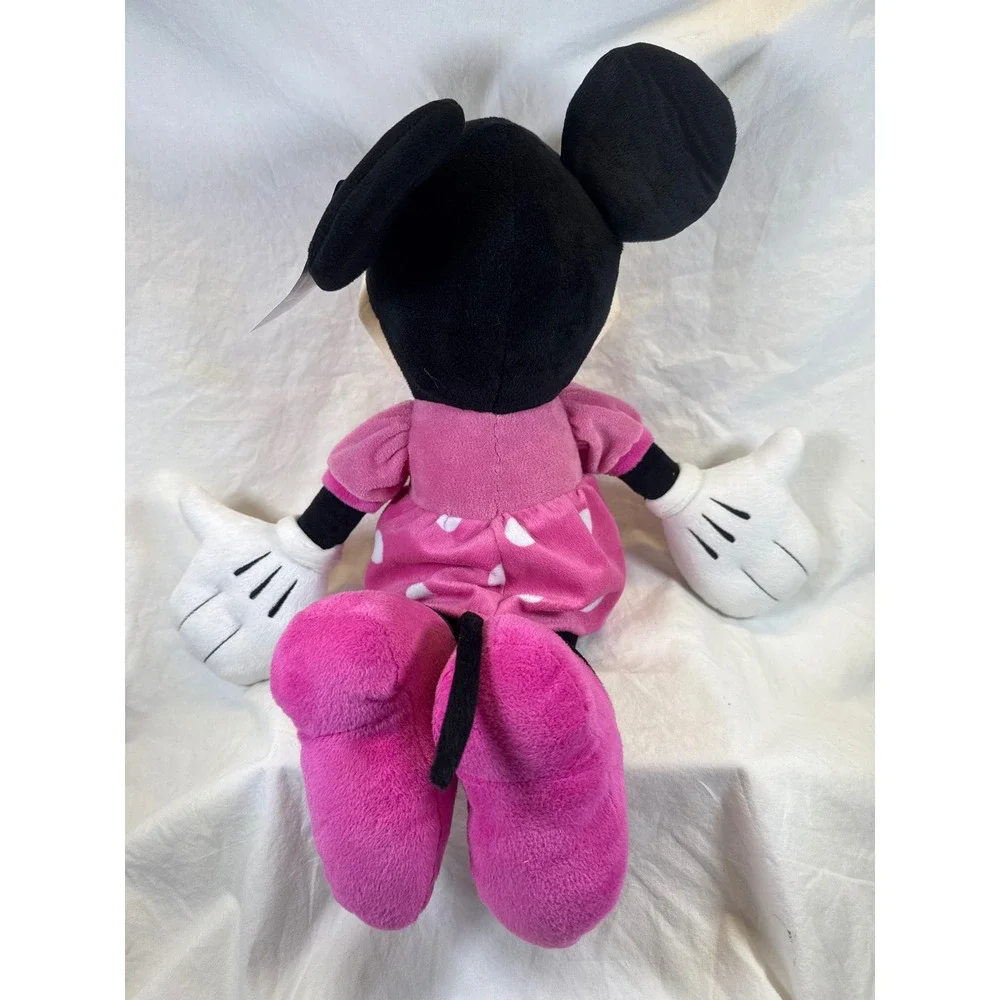 Disney Minnie Mouse Plush Pink Polka Dot Dress Large Soft Toy 18 Inch NWT